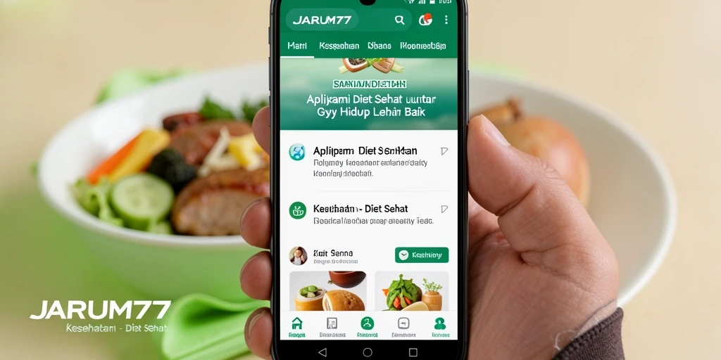 Tampilan antarmuka utama aplikasi Diet Sehat JARUM77