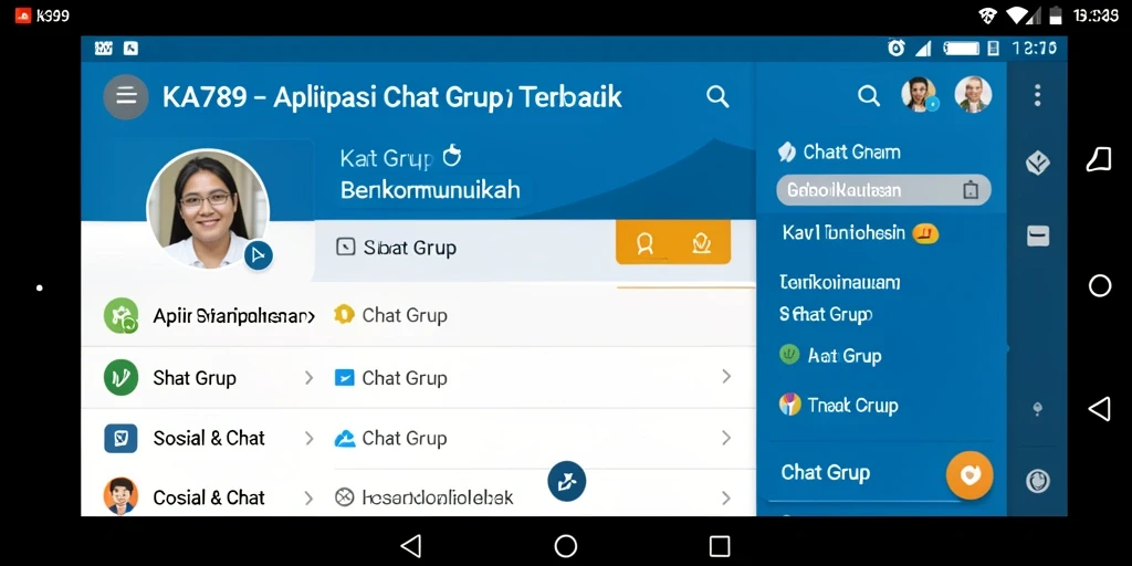 Antarmuka KA789 yang bersih dan mudah digunakan untuk chat grup.