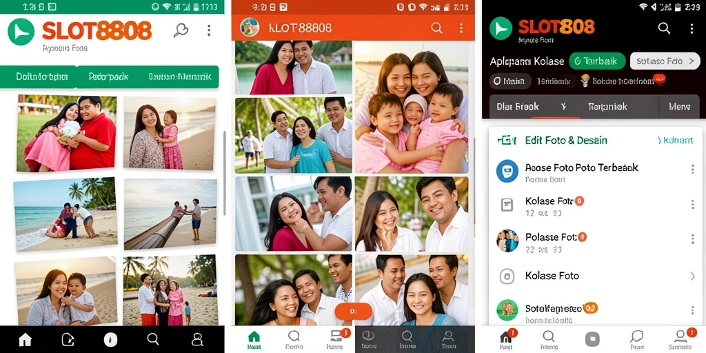 Tampilan antarmuka SLOT8808 yang sederhana dan menarik untuk kolase foto.